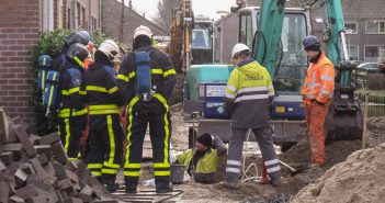 Gaslek bij rioolwerkzaamheden in Nieuw-Lekkerland