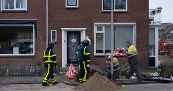 Gaslekkage na werkzaamheden in centrum Sliedrecht (foto-update)