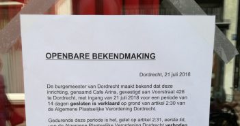 Gemeente sluit café Dordrecht na geweldsincident
